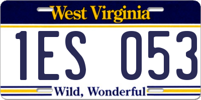 WV license plate 1ES053