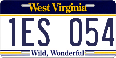 WV license plate 1ES054