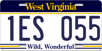 WV license plate 1ES055