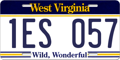 WV license plate 1ES057