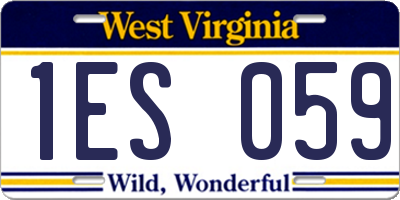 WV license plate 1ES059