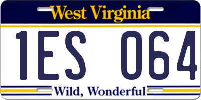 WV license plate 1ES064