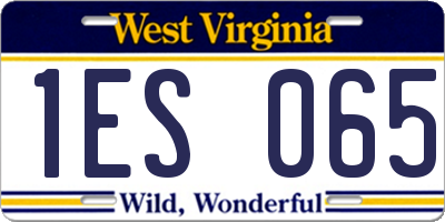 WV license plate 1ES065