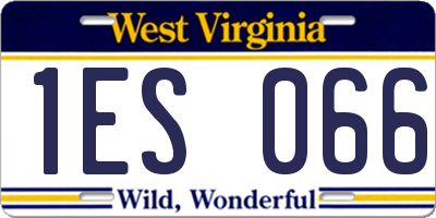 WV license plate 1ES066