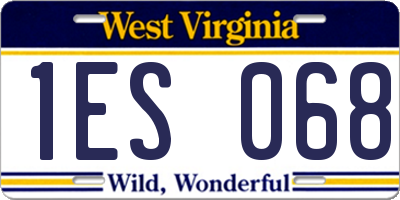 WV license plate 1ES068