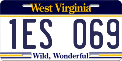 WV license plate 1ES069