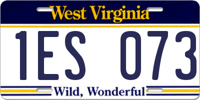 WV license plate 1ES073