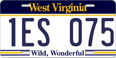 WV license plate 1ES075