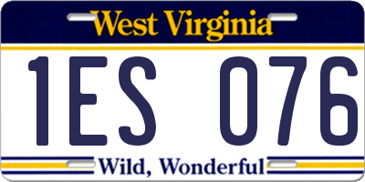 WV license plate 1ES076