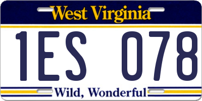 WV license plate 1ES078