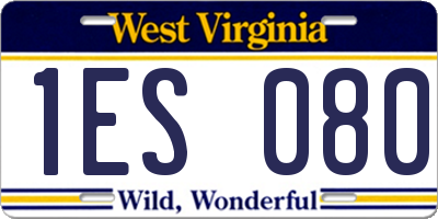 WV license plate 1ES080
