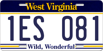 WV license plate 1ES081