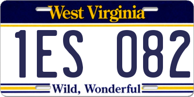 WV license plate 1ES082