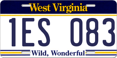 WV license plate 1ES083