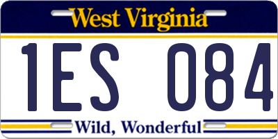 WV license plate 1ES084