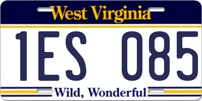 WV license plate 1ES085