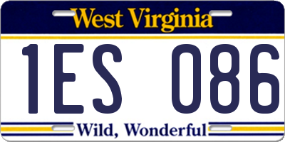 WV license plate 1ES086