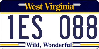 WV license plate 1ES088