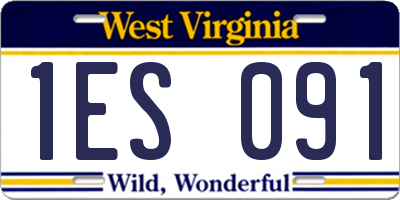 WV license plate 1ES091