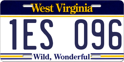 WV license plate 1ES096