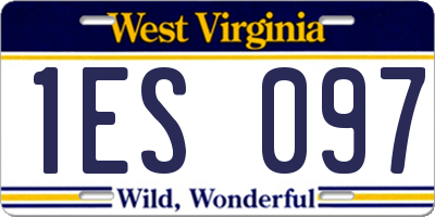 WV license plate 1ES097