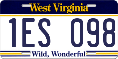 WV license plate 1ES098