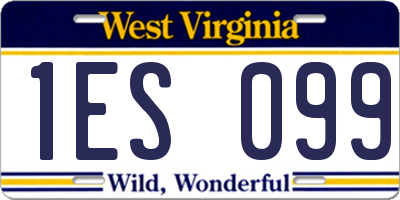 WV license plate 1ES099