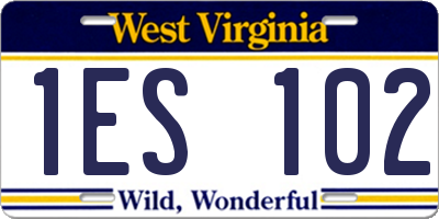 WV license plate 1ES102