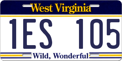 WV license plate 1ES105