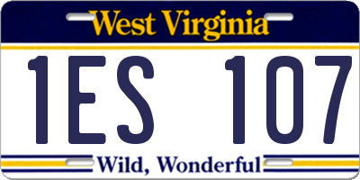 WV license plate 1ES107