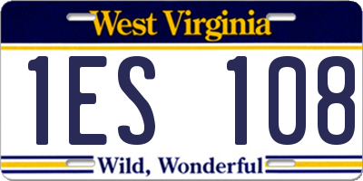 WV license plate 1ES108
