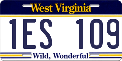 WV license plate 1ES109