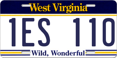 WV license plate 1ES110