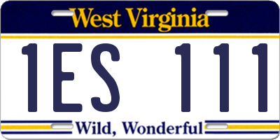 WV license plate 1ES111