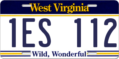WV license plate 1ES112