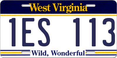 WV license plate 1ES113