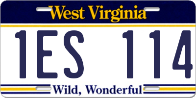 WV license plate 1ES114