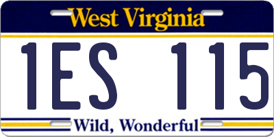 WV license plate 1ES115