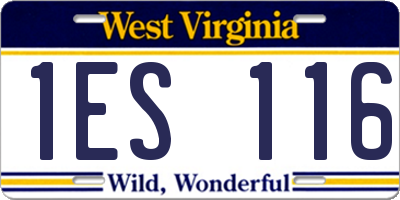WV license plate 1ES116