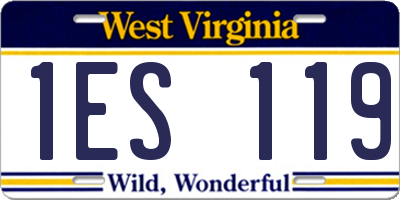WV license plate 1ES119