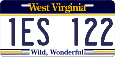 WV license plate 1ES122