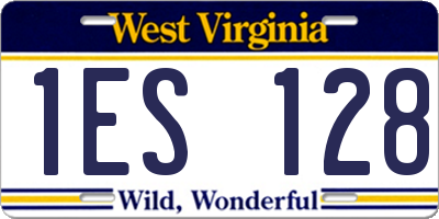 WV license plate 1ES128