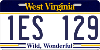 WV license plate 1ES129