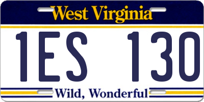 WV license plate 1ES130