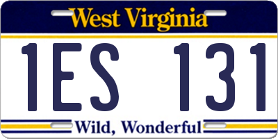 WV license plate 1ES131