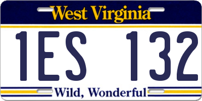 WV license plate 1ES132