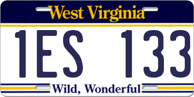 WV license plate 1ES133