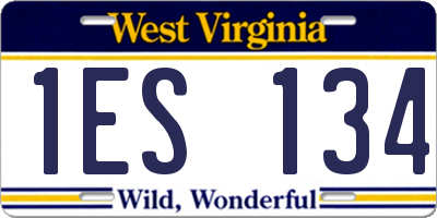 WV license plate 1ES134
