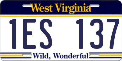 WV license plate 1ES137
