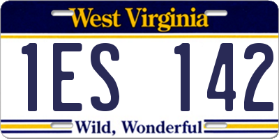 WV license plate 1ES142